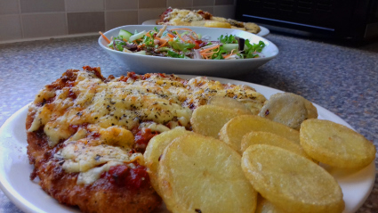 Turkey Parmigiana with roasted Hazelnuts