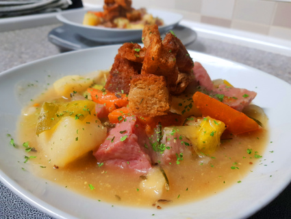 Gammon Chowder recipe, eat well on universal credit