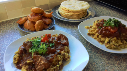 Pork Liver Curry & Courgette Bhajis