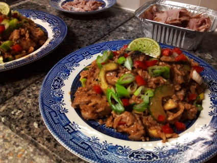 Nasi Goreing with Lime and BBQ Chicken recipe